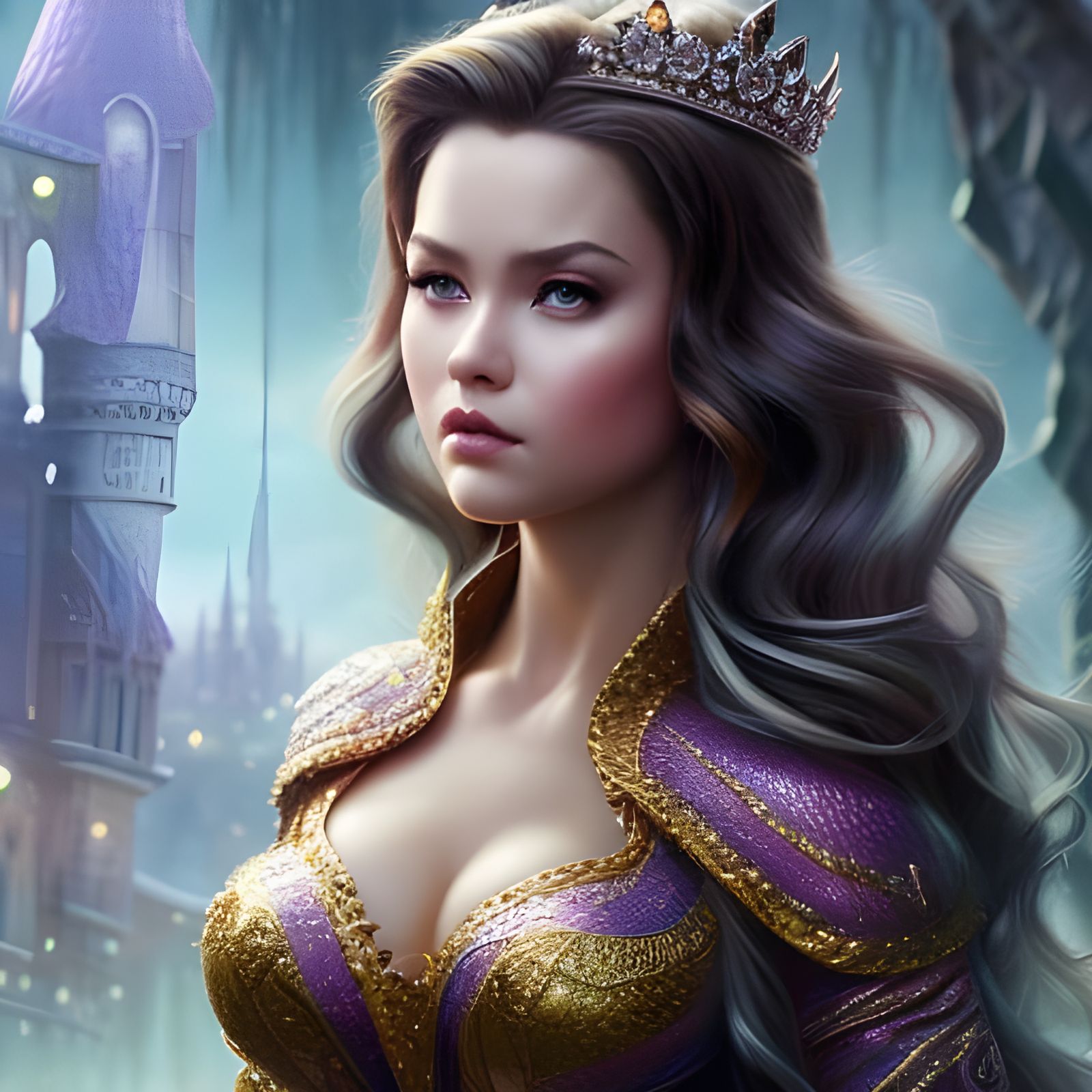 Detailed Portrait of a Mischievous Princess in 8K