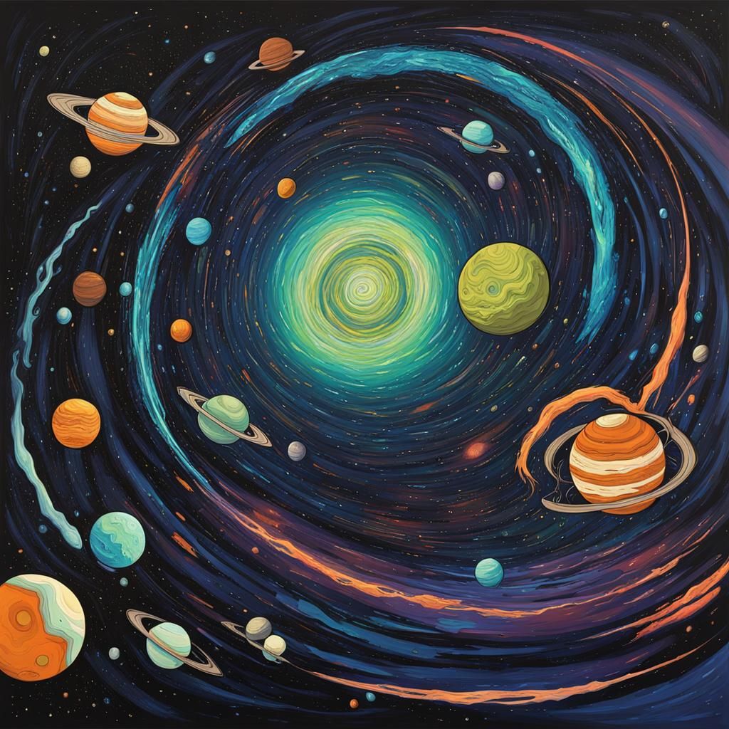 Abstract Rick and Morty Space Adventure