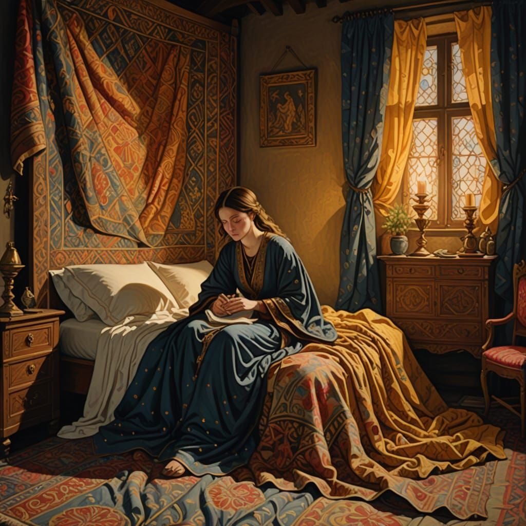 Medieval Luxury Abounds in this Opulent Bedroom Scene