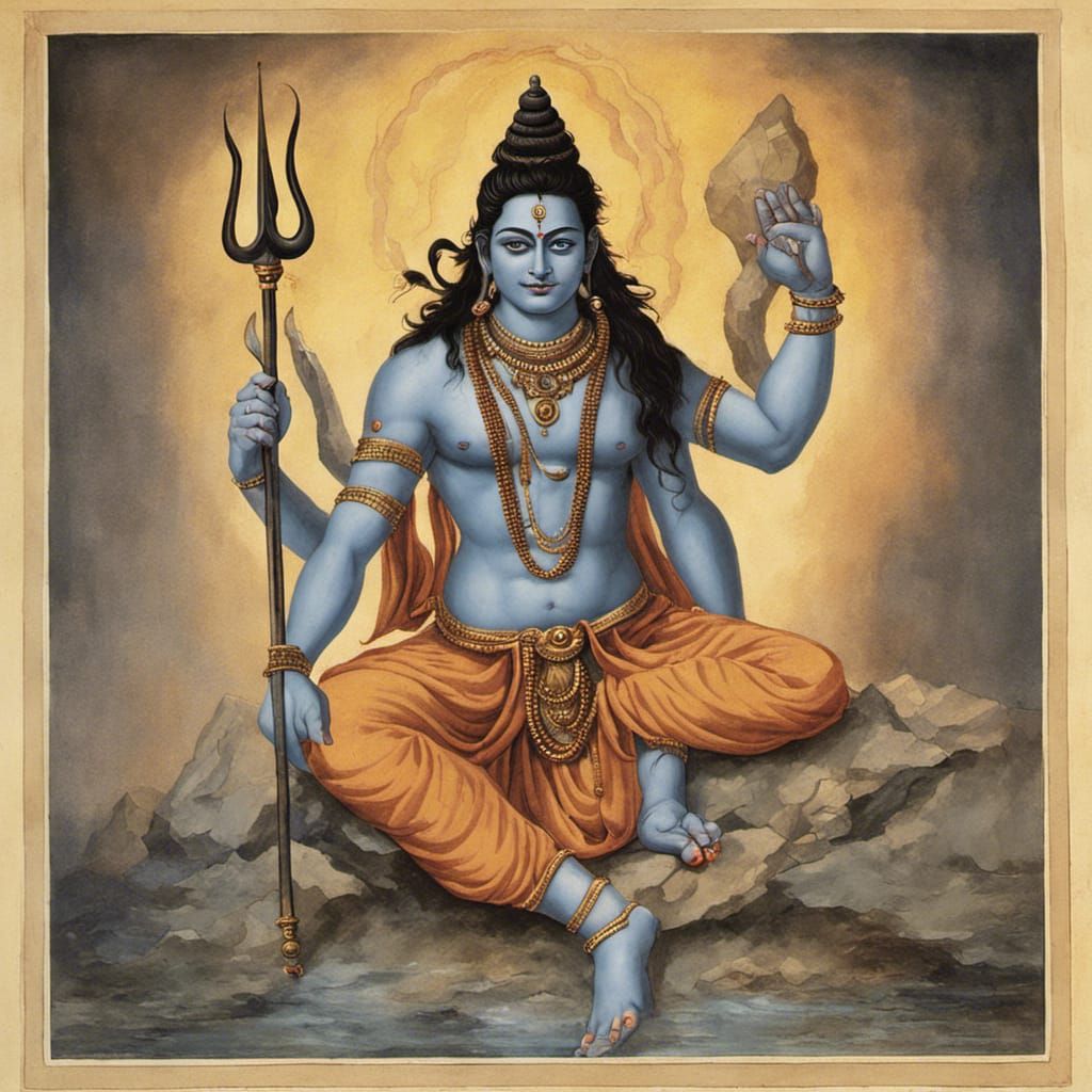 Hyperrealistic Image of Shiva, the Destroyer