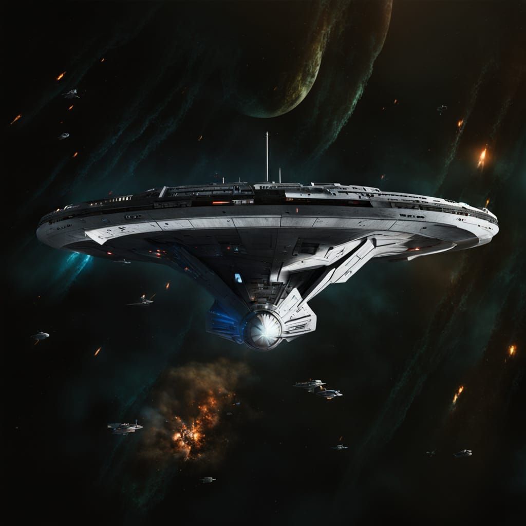 USS Vengeance Starship in Dark Space