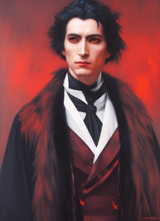 Feathered Vampire Portrait in Hyperdetailed Style