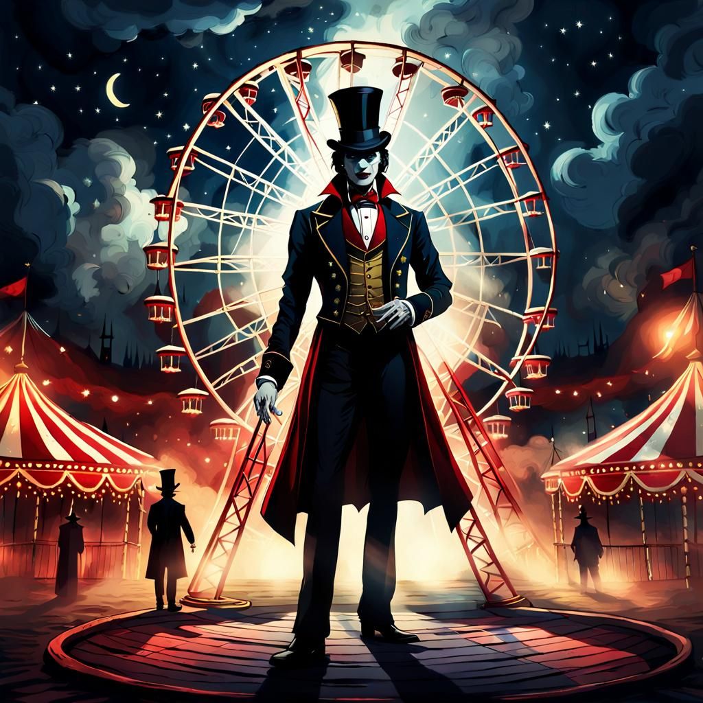 Vampire Ringmaster in Gothic Circus: Dark Fantasy
