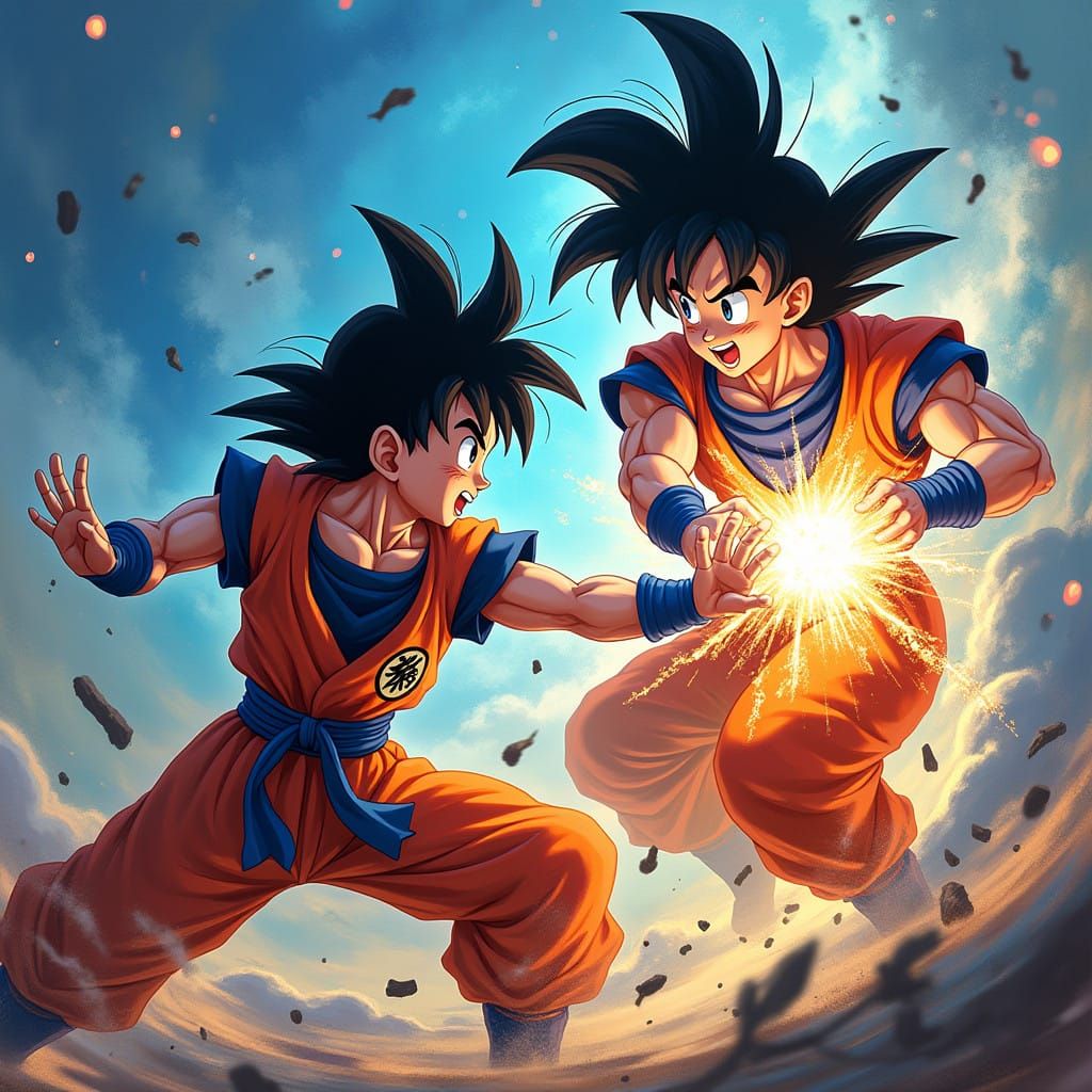 Gohan Battles Goku in Epic, Surreal Scene