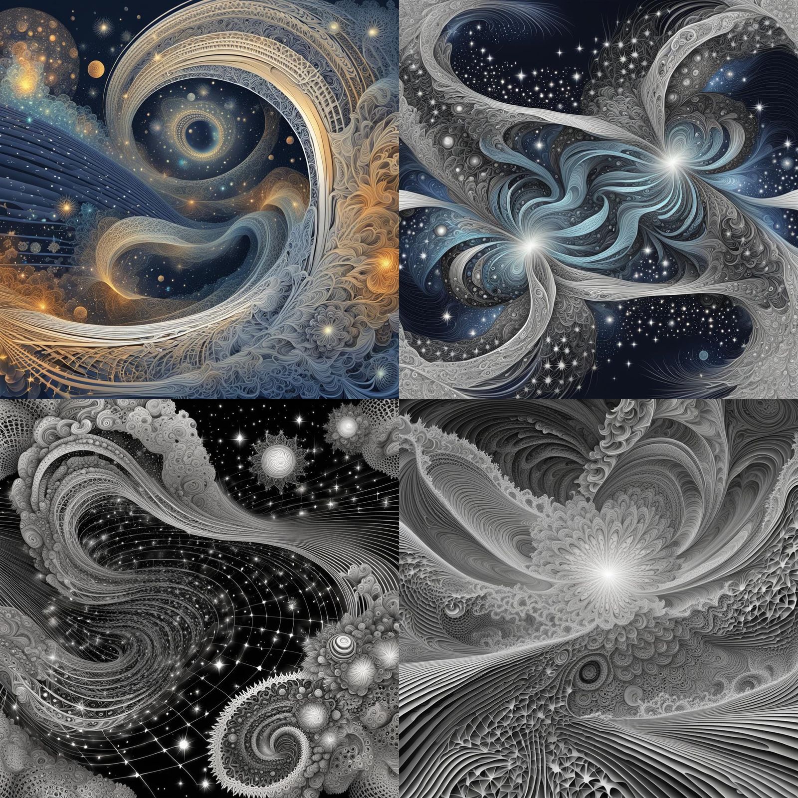 Abstract Big Bang Fractal with 3D Shading