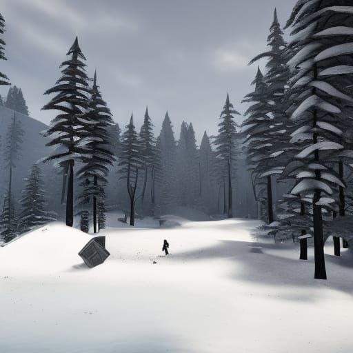 Biathlon Athlete at Shooting Range in 3D Style