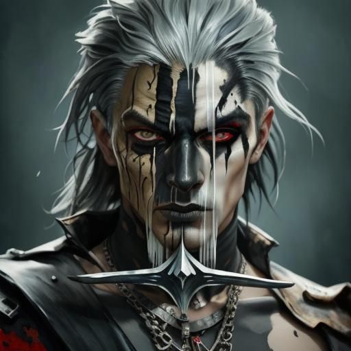 Gothic Portrait of Man with Black Makeup