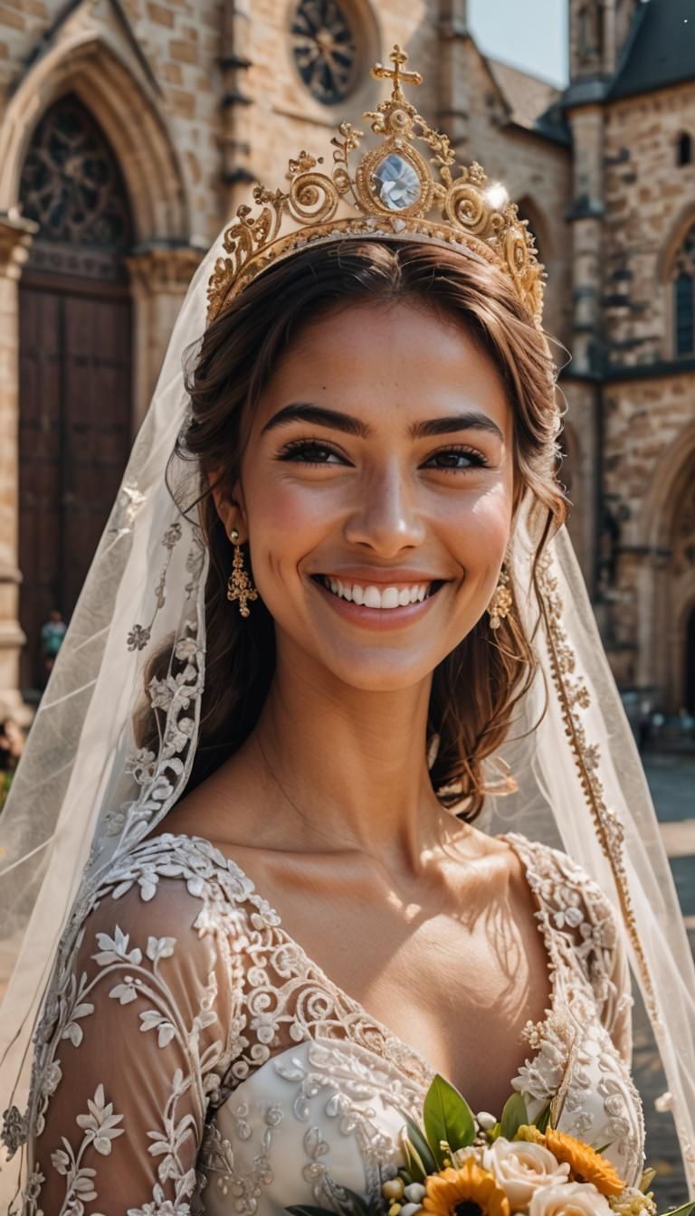Radiant Bride Portrait with Golden Ratio Composition