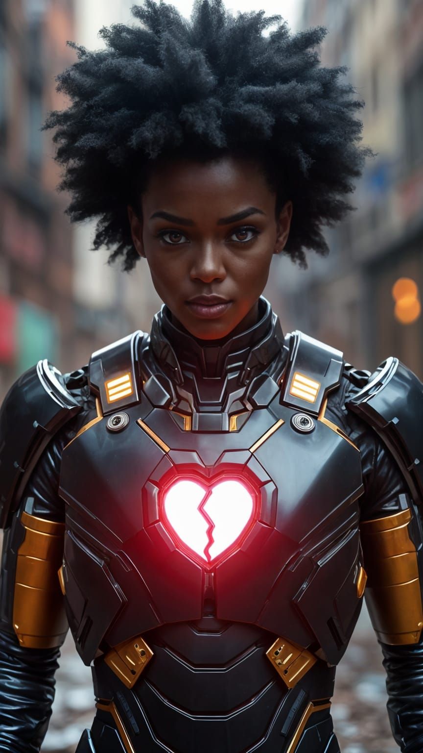 Cyberpunk Ironheart Villainess Unleashes Fury