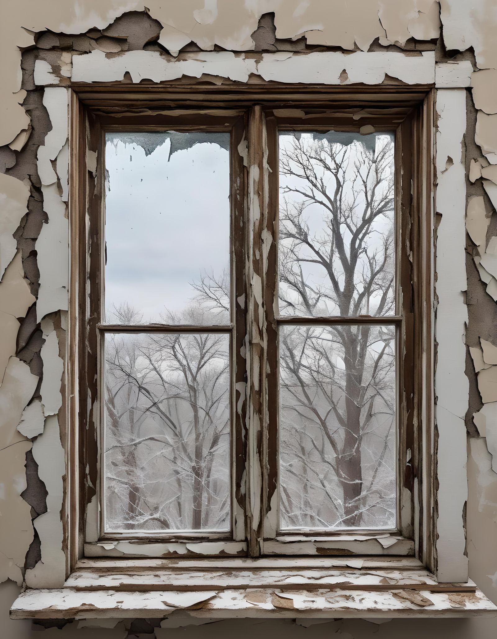 Rustic Interior with Floral Tablecloth and Weathered Walls