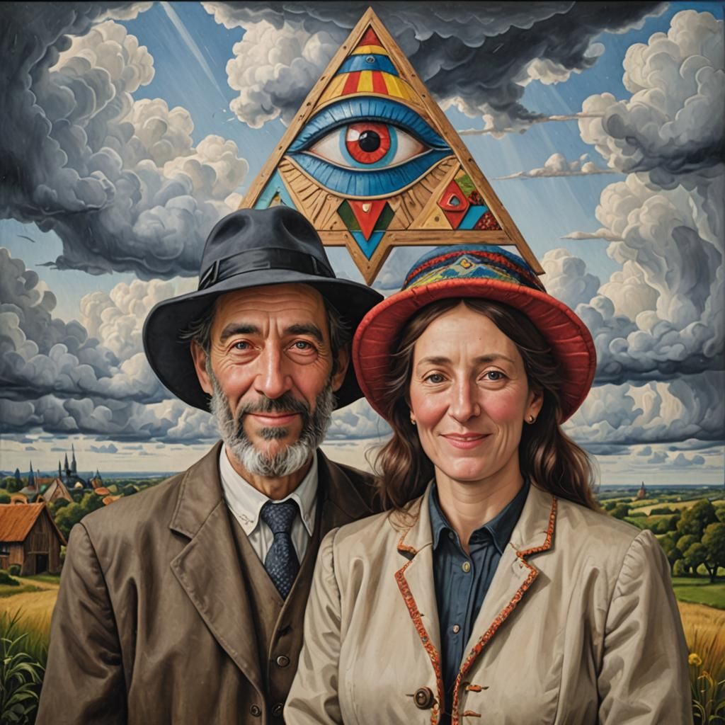 Cheerful Jewish Noah's Ark Couple in Photorealism