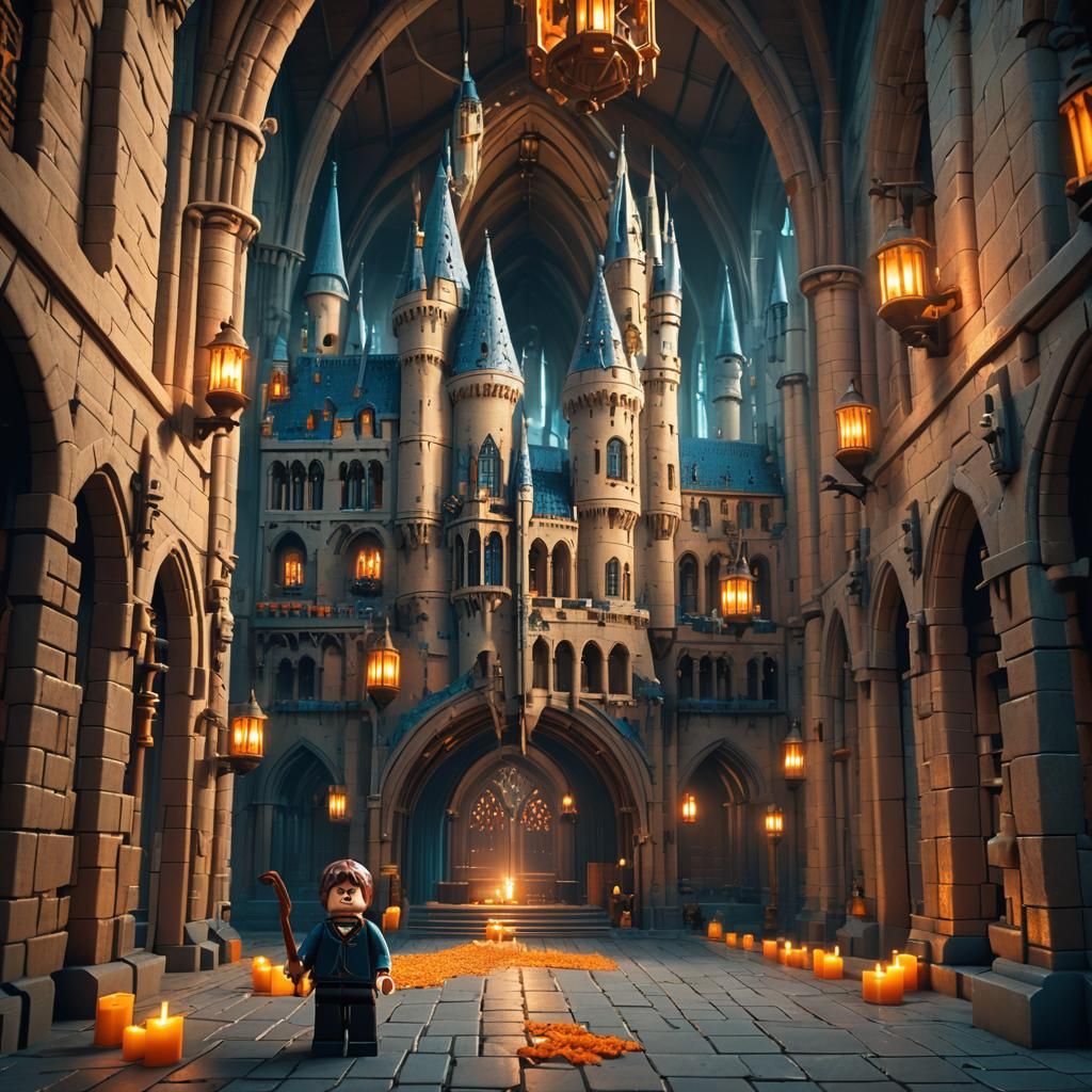 Lego Harry Potter in Hogwarts: Detailed Matte Painting