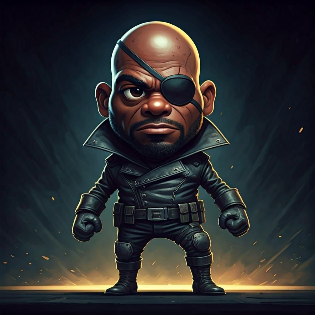Nick Fury as Chibi Muppet Hero