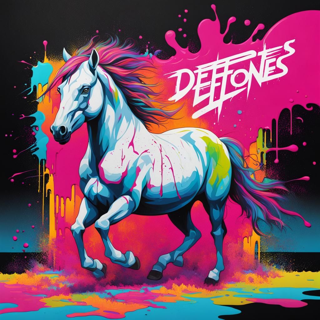 Deftones White Pony Cover in Neon Graffiti Art