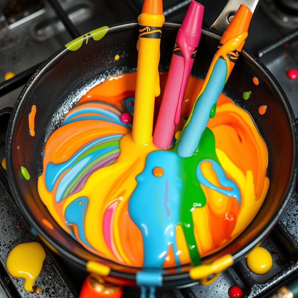 Melting Crayons: A Colorful Graffiti Art Scene
