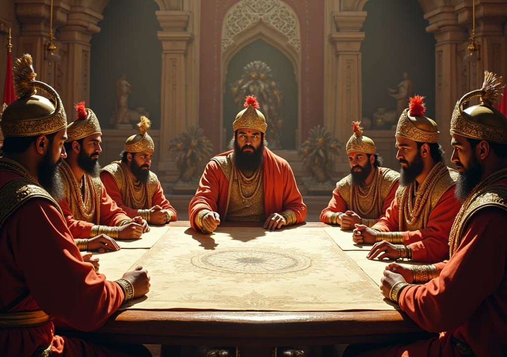 Rana Sanga in War Room, Epic Digital Matte Painting