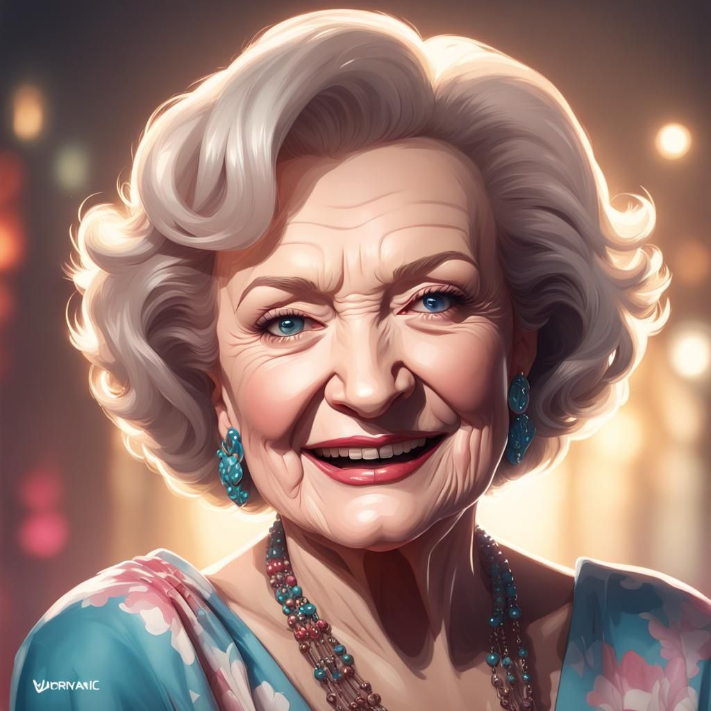 Hyperdetailed Portrait of Betty White in 8K