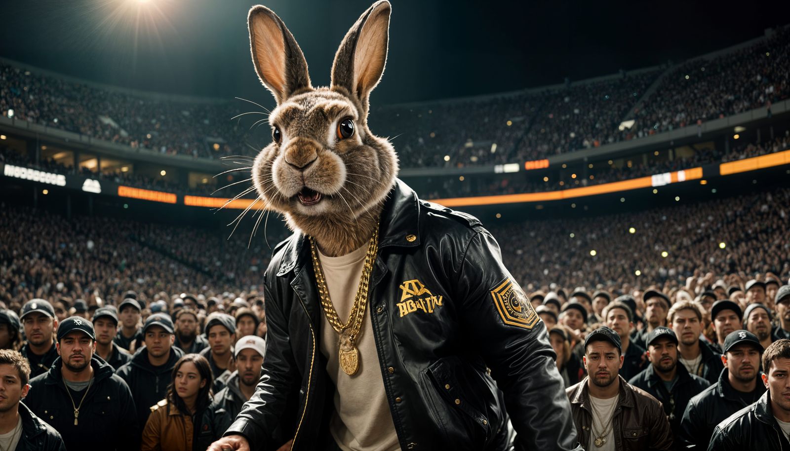 Bad Rabbit Raps at Superbowl: Cinematic Film Still