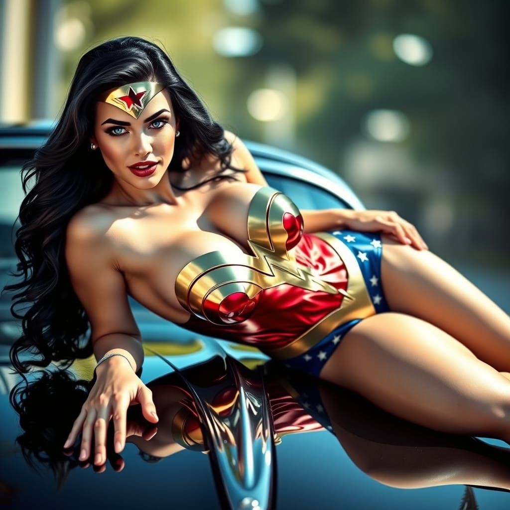 Futuristic Wonder Woman Pin-Up Poster