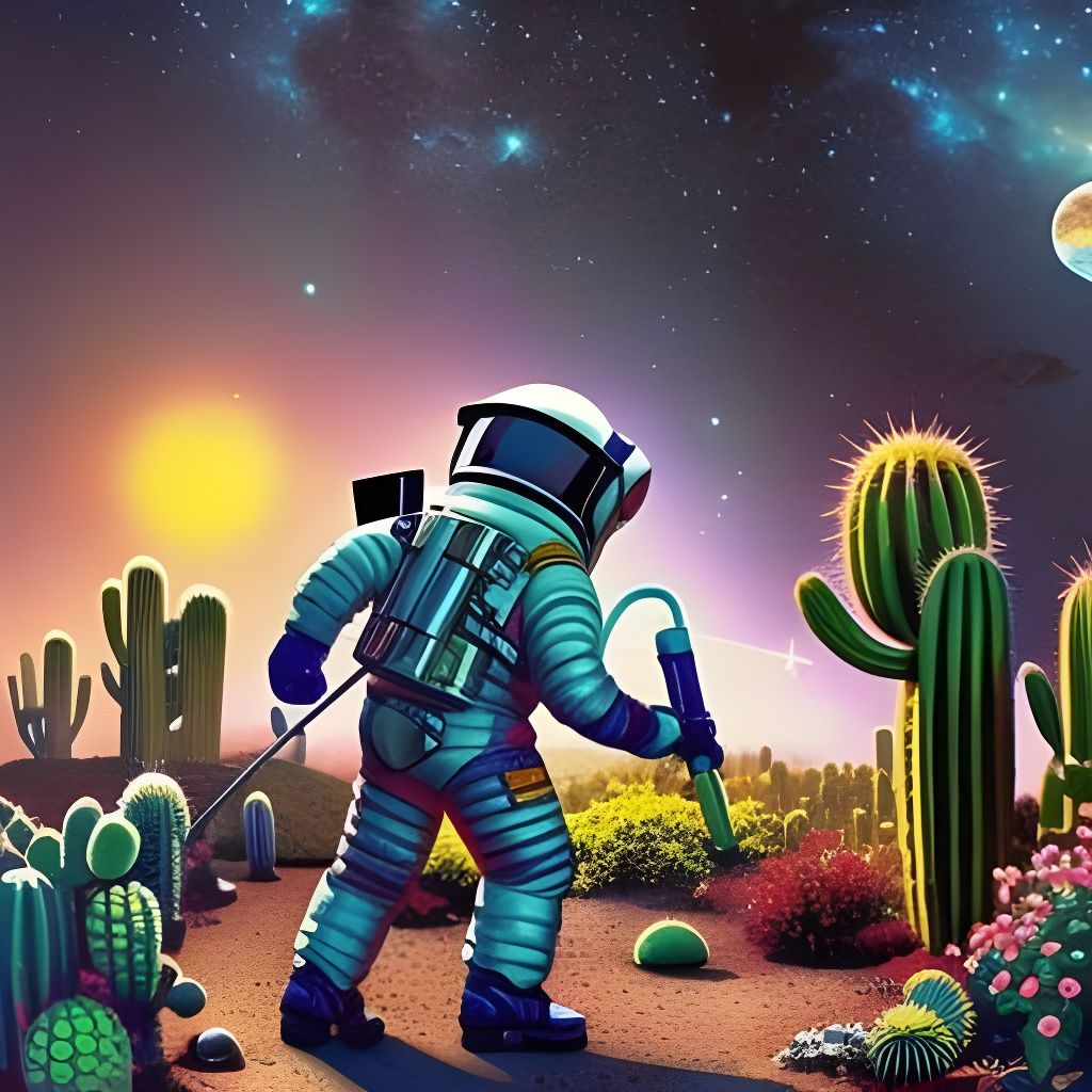 Astronaut's Martian Garden: Spacecore Primitivism Mosaic Pho...