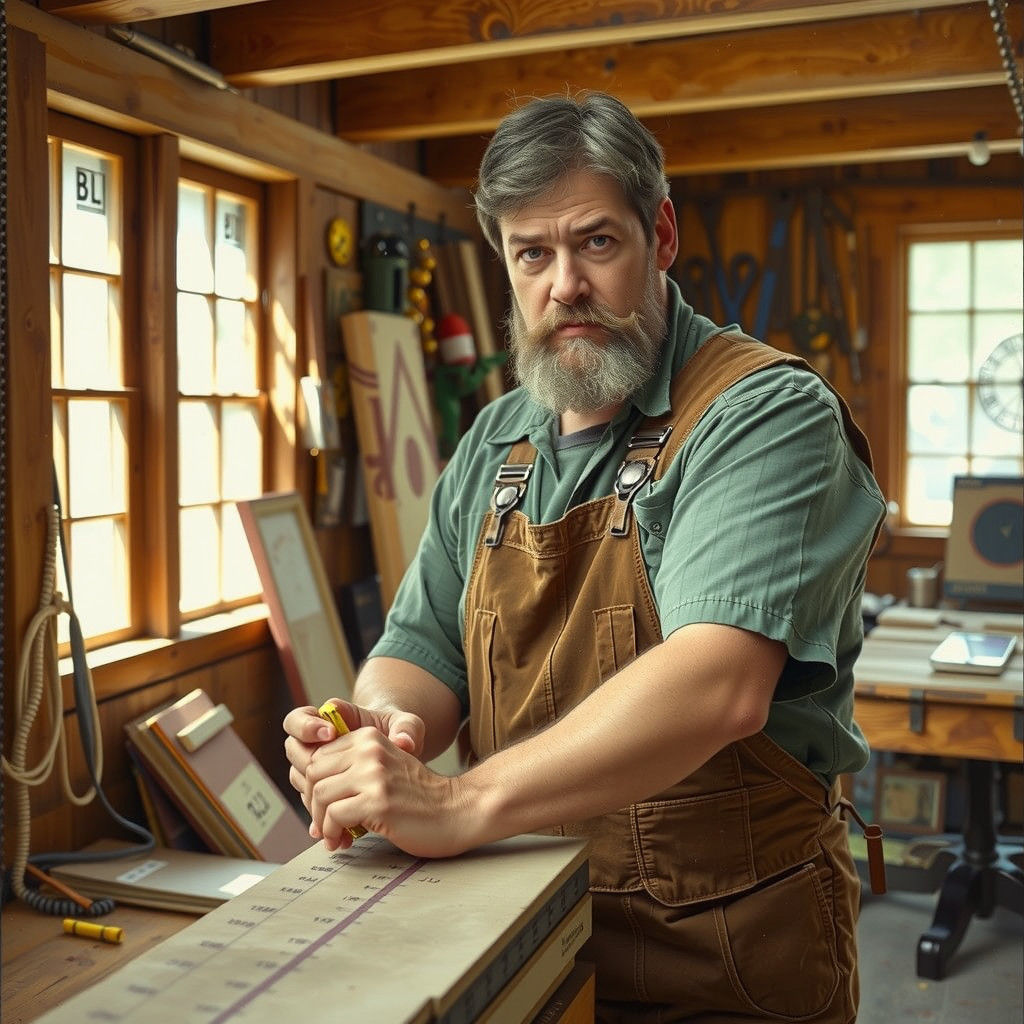 Man in a Foul Mood Takes Building Measurements