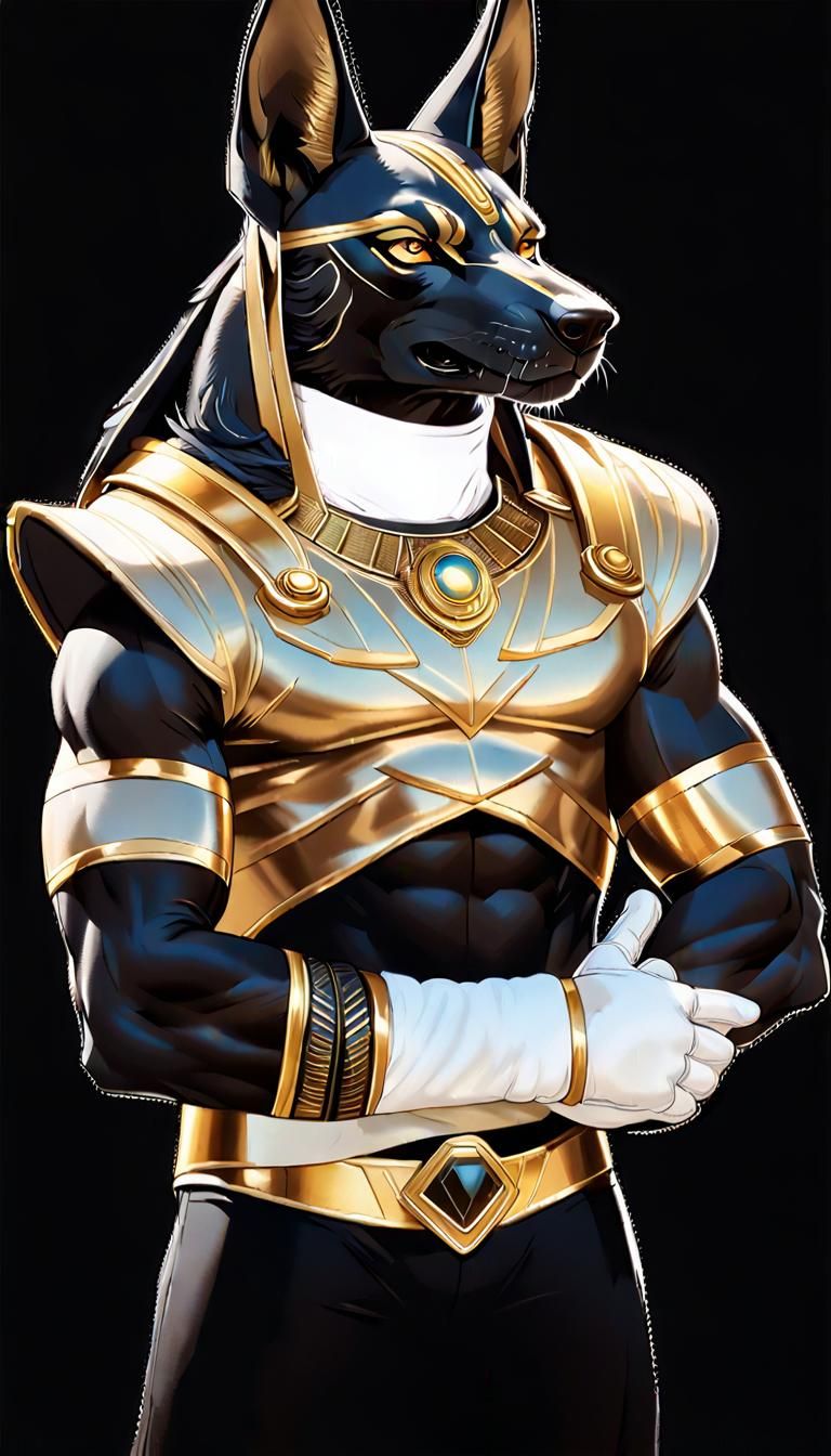 Anubis Superhero in Comic Book Style