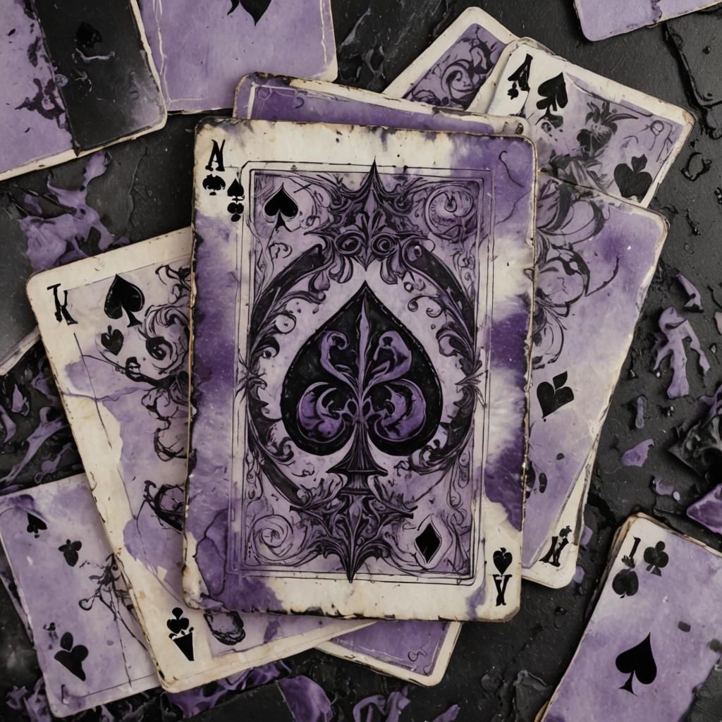 Diabolical Playing Cards in Encaustic Style