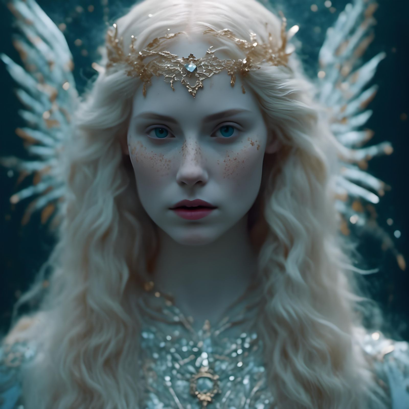 Red-haired Woman with Freckles in Cinematic Style