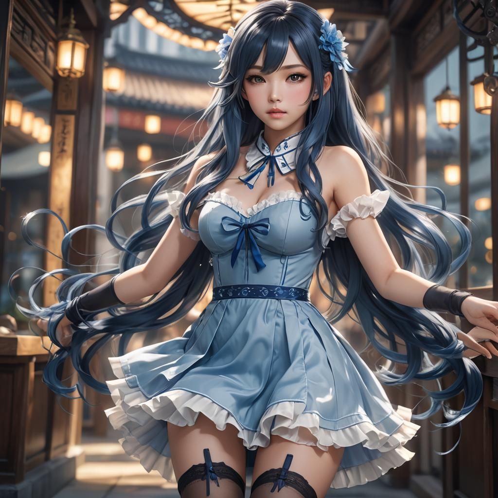 True Blue Anime Girl