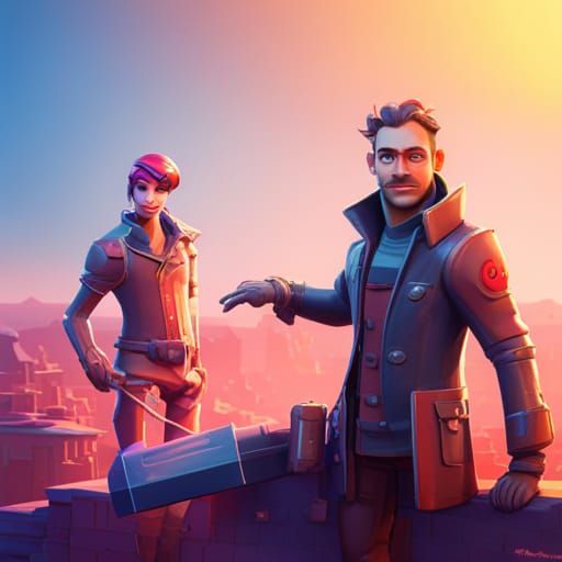 Fortnite Scene in Pixar-Disney 3D Style