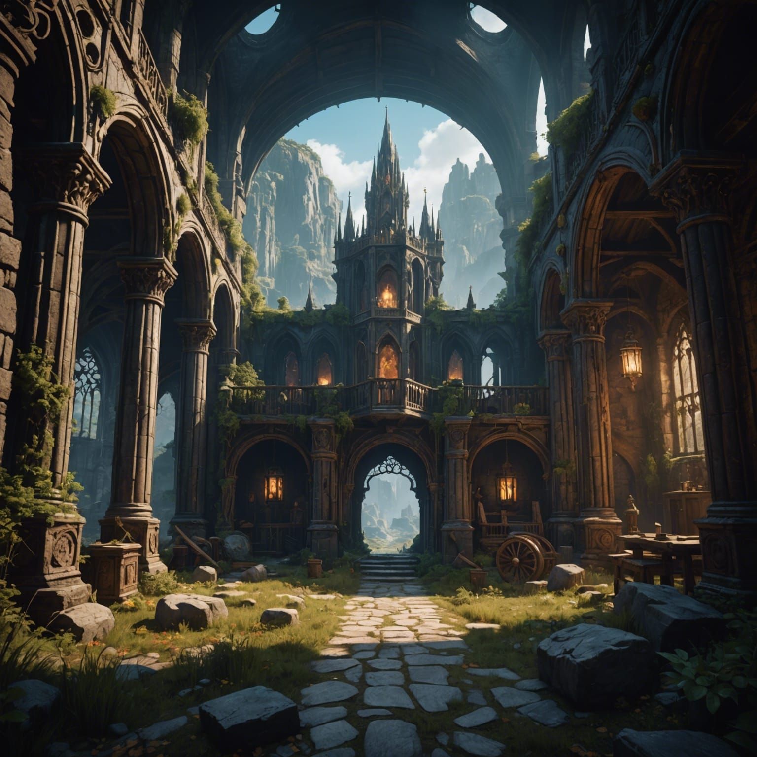 Epic Fantasy Portal in Vibrant Deep Colors