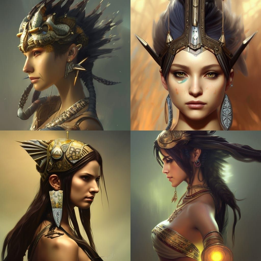 Tribal War Turtle Concept Art Portrait