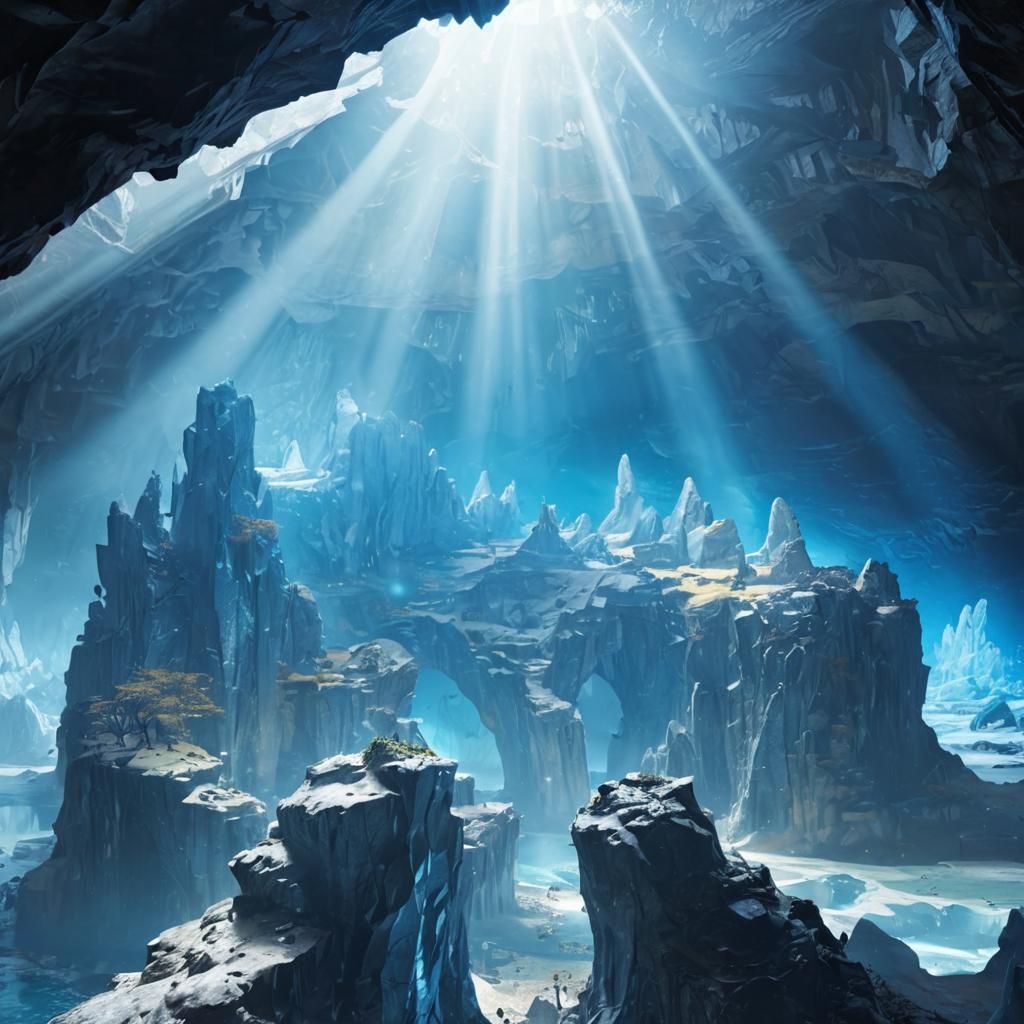 Towering Crystals Shine in Son Doong-Inspired Fantasy Realm