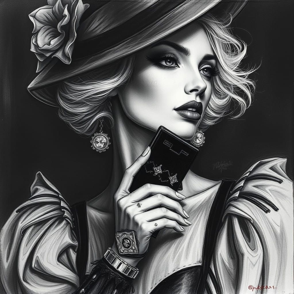Nitram Charcoal Artistry Fashion Femme Fatale Warren Adam Il...