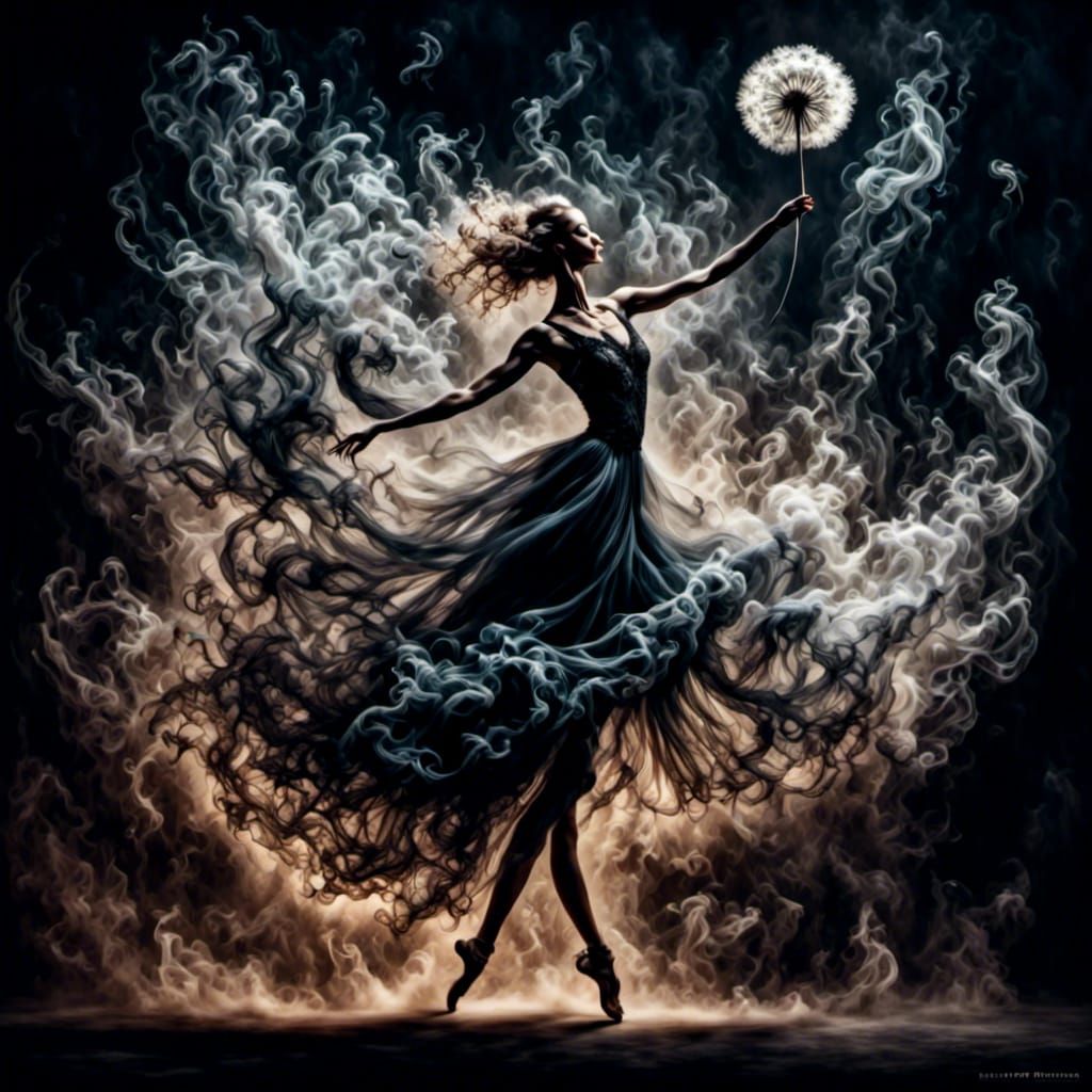 Ethereal Dandelion Seed Turns Into Smoke