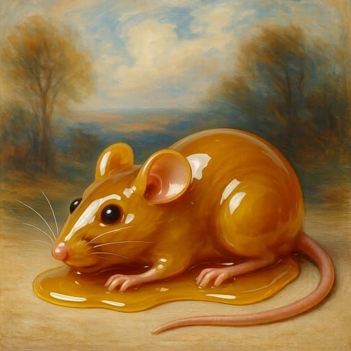 Mouse Made of Honey in Liquid Style