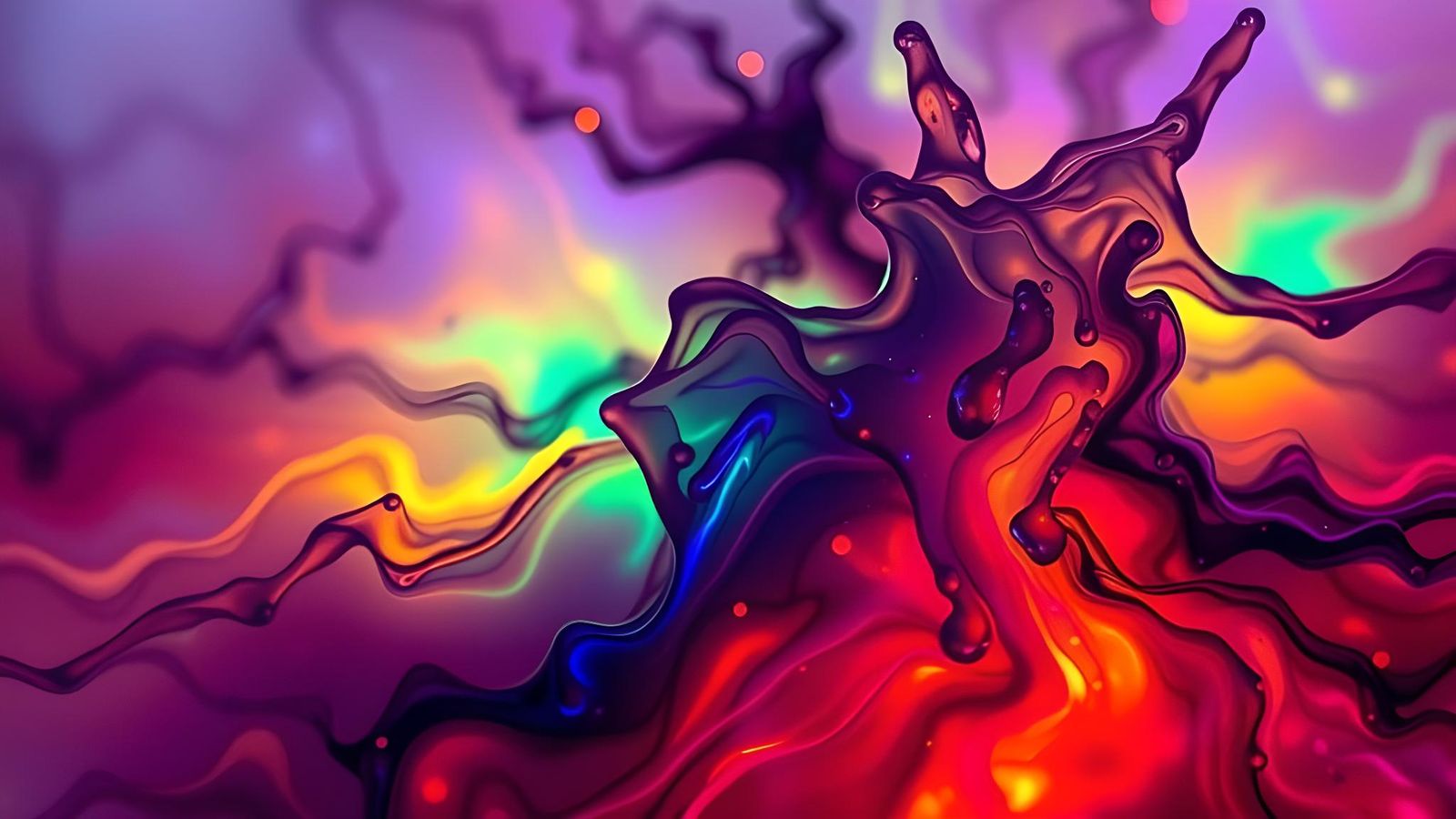 Fluorescent Abstract: Otherworldly Depths in Alcohol Ink Sty...
