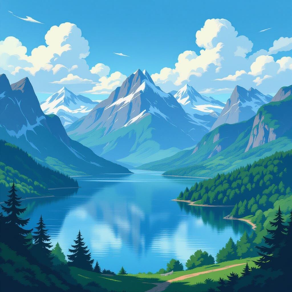 Nature Movie Poster in Whimsical Illustration Style