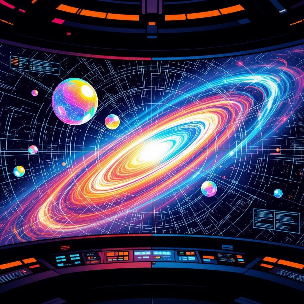 Wormhole Navigation Diagram in Futuristic Style