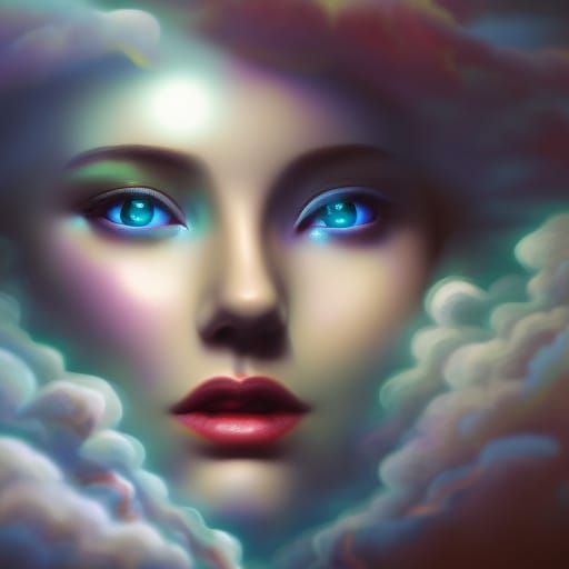 Ethereal Gothic Woman Portrait in Digital Art Style