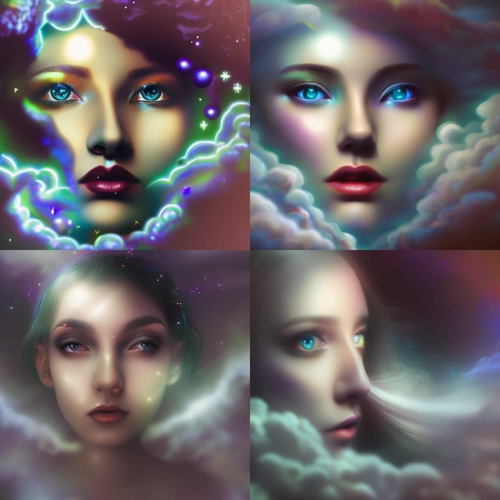 Ethereal Gothic Woman with Cobalt Blue Hair