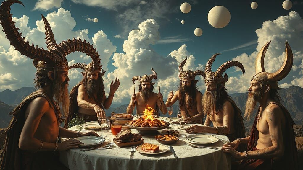 Chaotic Banquet of Forgotten Gods: Surreal Feast