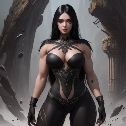 Muscled Woman with Hourglass Figure, Fantasy Concept Art