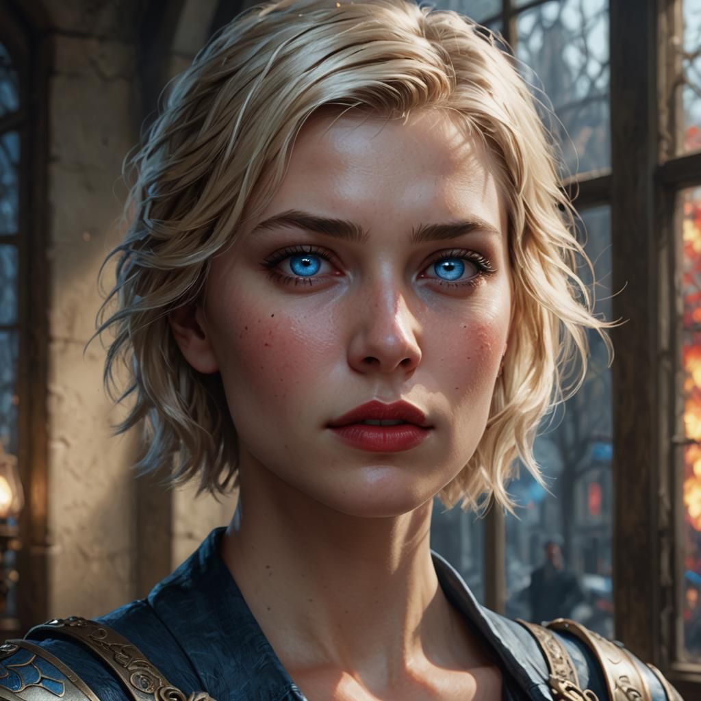 Hyper-Realistic Portrait of Astrid Hofferson in Digital Art