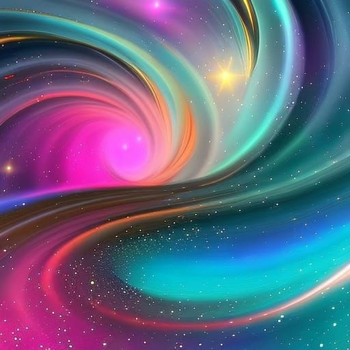 Colorful Spiral Galaxy Splash Art