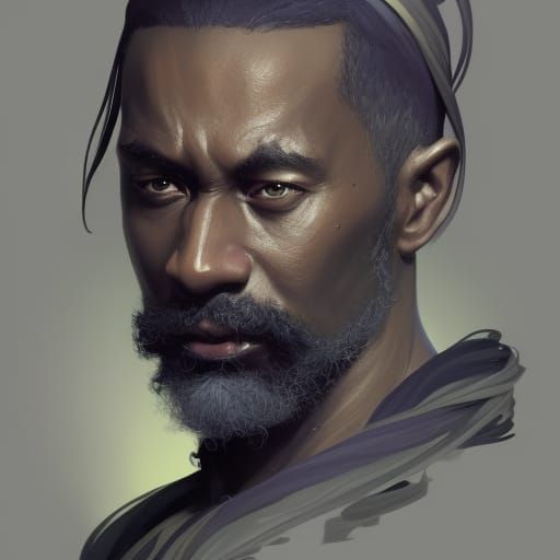 Detailed Portrait of a Black Wizard in Artstation Style