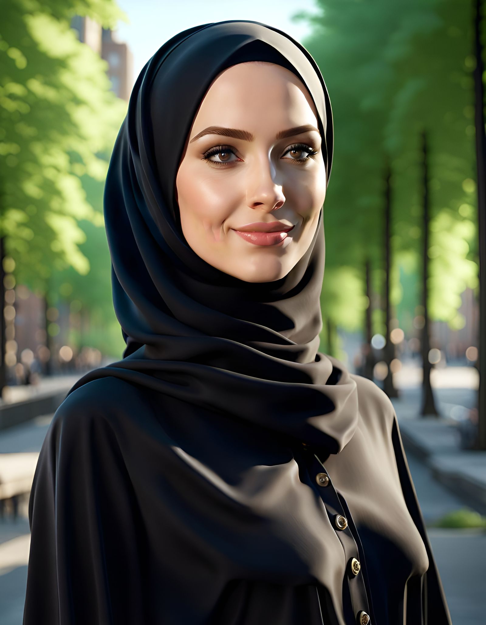 German Woman in Hijab, New York City Portrait