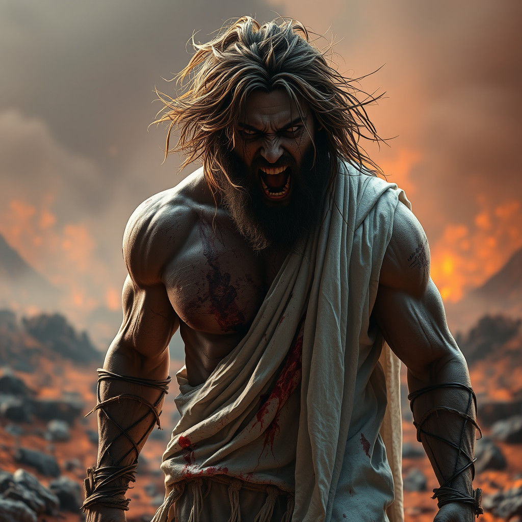 Gritty Savior on Alien World, Digital Art