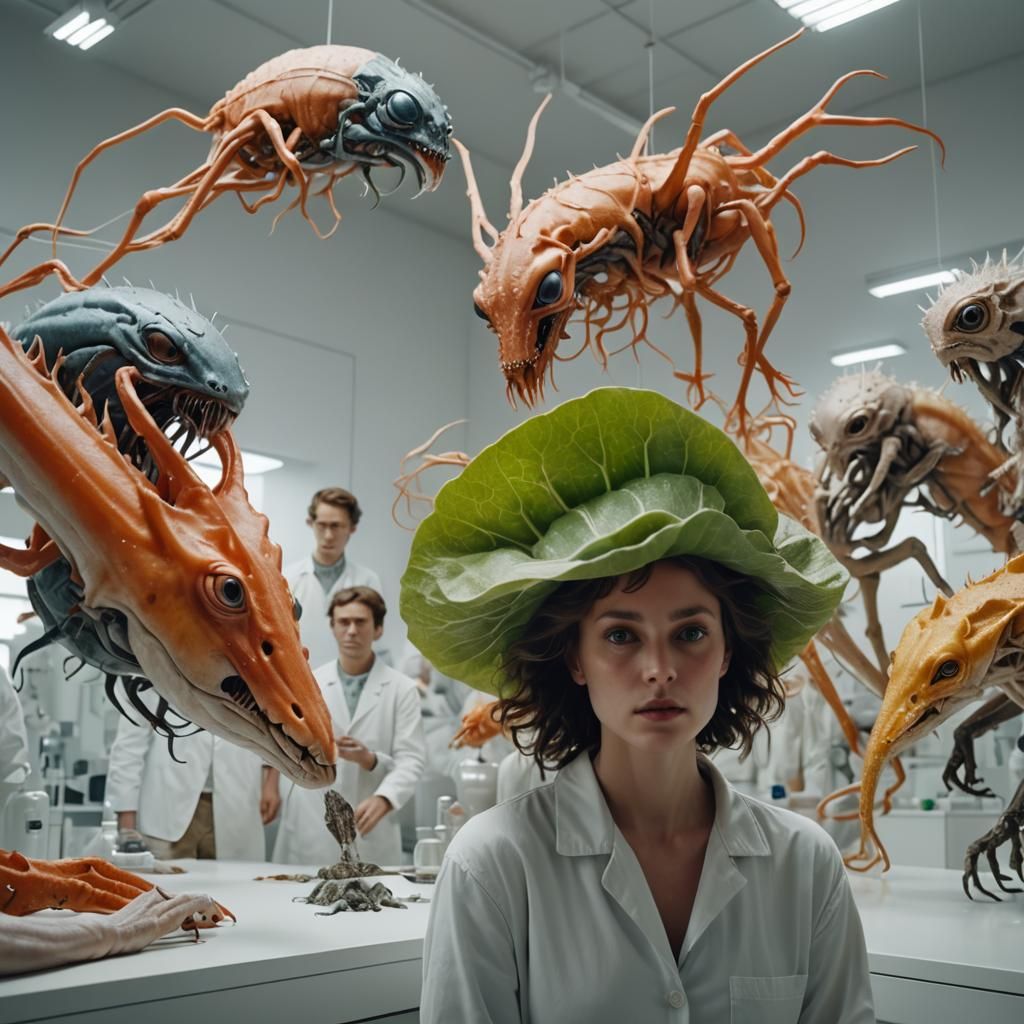 Serene Beauty in a Whimsical Laboratory