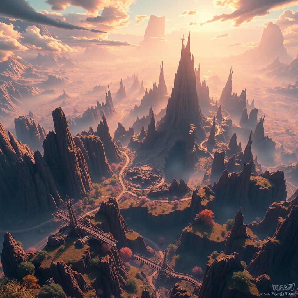 Epic Fantasy Landscape in Unreal Engine 5 Style